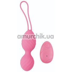 Вагінальні кульки з вібрацією M-Mello Ridged Vibrating Bullet, рожеві - Фото №1