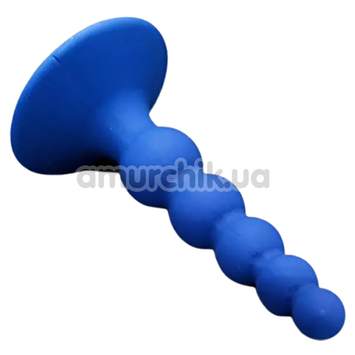 Анальная пробка Loveshop Silicone Ribbed Plug, синяя