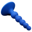 Анальная пробка Loveshop Silicone Ribbed Plug, синяя - Фото №2