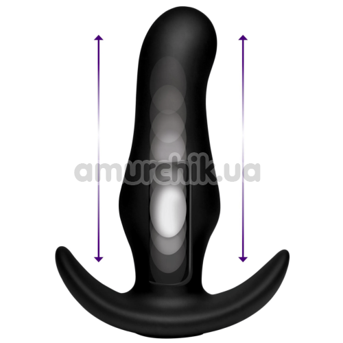 Анальная пробка с толчками ThumpIt Curved Thumping Anal Plug, черная