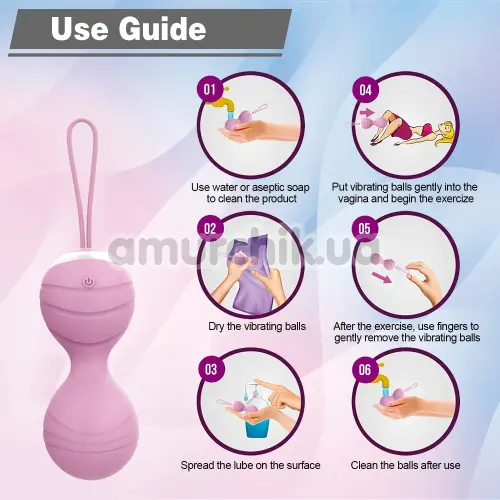 Набор вагинальных шариков с вибрацией Odeco Every Night Toys Beata, розовый