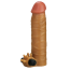 Насадка на пенис с вибрацией Revolutionary Silicone Nature Extender LV414101, коричневая - Фото №0