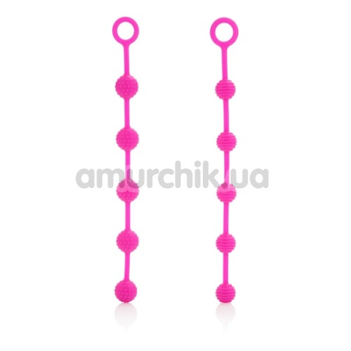 Набор анальных цепочек Posh Silicone “O” Beads, розовый - Фото №1