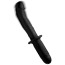 Анальний вібратор Ass Thumpers The Large Realistic 10X Silicone Vibrator With Handle, чорний - Фото №1