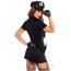 Костюм поліцейської Leg Avenue Dirty Cop чорний: сукня + кашкет + пасок + рукавички + краватка + рація - Фото №2