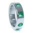 Эрекционное кольцо с зелеными кристаллами Boss Series Metal Ring Diamonds Large, серебряное - Фото №2