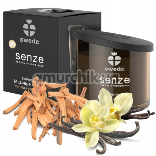 Свічка для масажу Senze Euphoria Massage Candle - ваніль/сандал, 150 мл