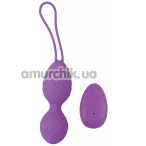 Вагинальные шарики с вибрацией M-Mello Ridged Vibrating Bullet, фиолетовые - Фото №1