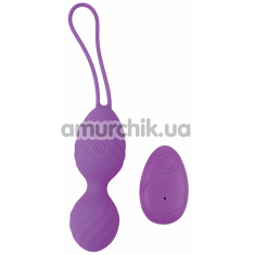 Вагинальные шарики с вибрацией M-Mello Ridged Vibrating Bullet, фиолетовые - Фото №1