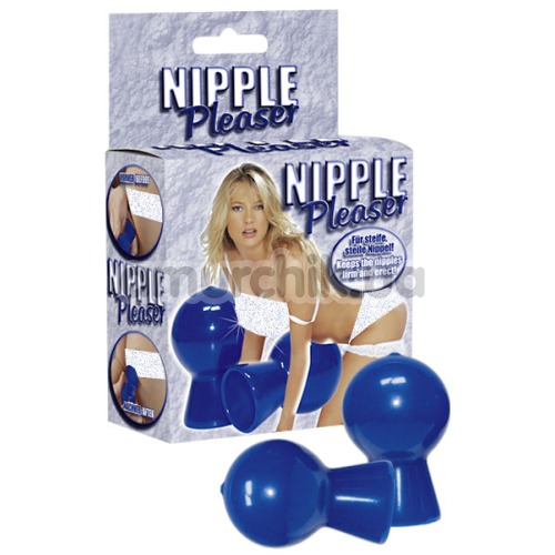 Вакуумні стимулятори для сосків Nipple Pleaser, блакитні