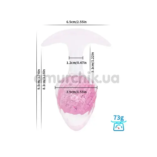 Анальная пробка Liebe Seele Crystal Icecream-Shaped Anal Plug Medium, розовая