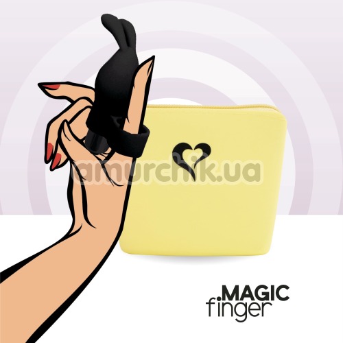 Вибронапалечник FeelzToys Magic Finger Bunny Vibrator, черный