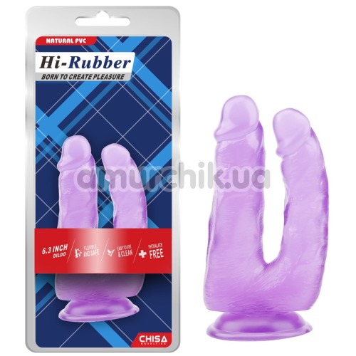 Подвійний фалоімітатор Hi-Rubber Born To Create Pleasure 6.3, фіолетовий