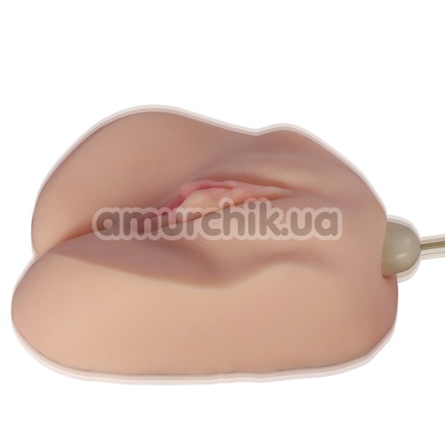 Искусственная вагина и анус с вибрацией Lovetoy Vibrating Cyberskin Pet Pussy DL-68, телесная