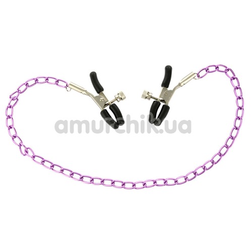 Зажимы для сосков Nipple Chain, фиолетовые