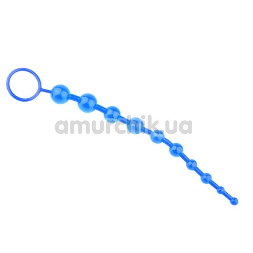Анальная цепочка Anal Beads с петелькой, голубая - Фото №1