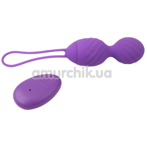 Вагинальные шарики с вибрацией M-Mello Ridged Vibrating Bullet, фиолетовые