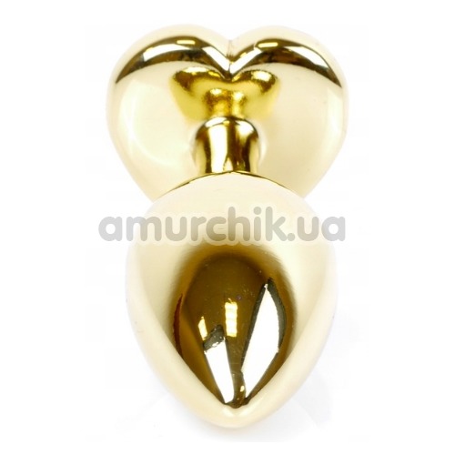 Анальная пробка с красным кристаллом Exclusivity Jewellery Gold Heart Plug, золотая