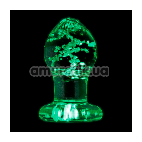 Анальная пробка Firefly Glass Plug Small, светящаяся в темноте