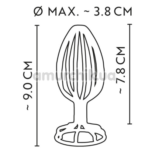 Анальна пробка Anos Finest Butt Wear Metal Cage Butt Plug 3.8 см, срібна