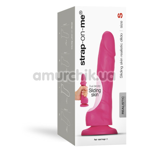 Фалоімітатор Strap-On-Me Sliding Skin Realistic Dildo S, рожевий