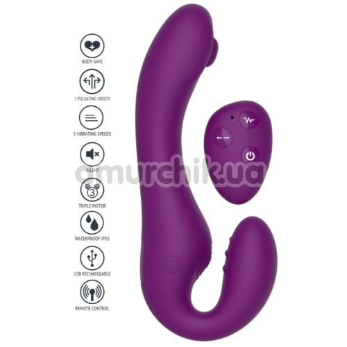 Безремневой страпон с вибрацией Xocoon Strapless Strap-On, фиолетовый