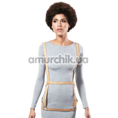 Портупея Bijoux Indiscrets Maze Arrow Dress Harness, бежева - Фото №1
