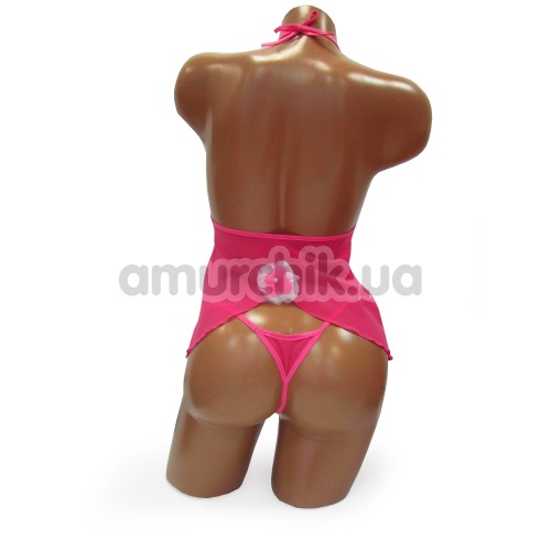 Комплект Candy розовый: комбинация + трусики-стринги