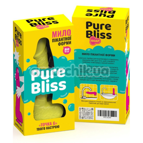 Мыло в виде пениса с присоской Pure Bliss Big, желтое