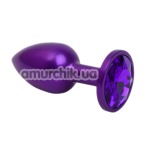 Анальная пробка с фиолетовым кристаллом SWAROVSKI Zcz, фиолетовая матовая - Фото №1