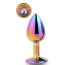 Анальная пробка с радужным кристаллом Gleaming Love Multicolour Plug L, радужная - Фото №1