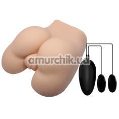 Штучна вагіна і анус з вібрацією Crazy Bull Masturbator Pussy & Anal, тілесна - Фото №1
