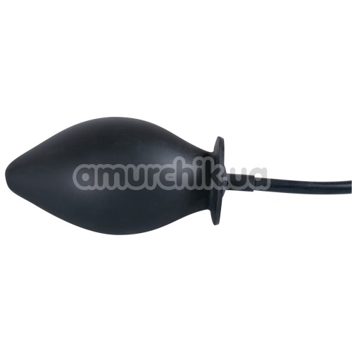Анальный расширитель без присоски True Black Inflatable Anal Plug, черный