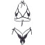 Комплект Leg Avenue Open Cup Bra And Pearl Panty, чорний: бюстгальтер + трусики-стрінги - Фото №8