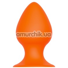 Анальна пробка Bootyful Silicone Plug With Suction Cup 7 см, помаранчева - Фото №1