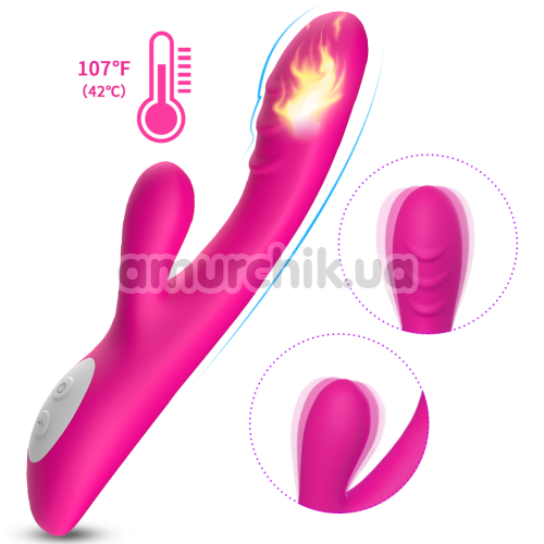 Вибратор с подогревом Boss Series Rabbit Vibrator Spark, розовый