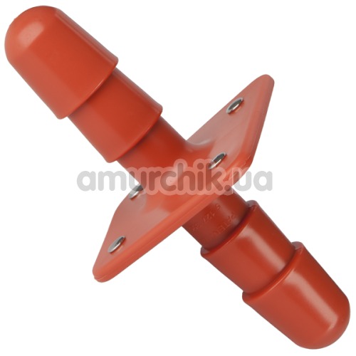 Насадка-крепление для игрушек Vac-U-Lock Double Dong Plug, красная