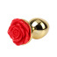 Анальна пробка з червоною трояндою Matrix Mont Showy Rose Anal Plug M, золота - Фото №0