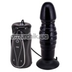 Анальна пробка з вібрацією Pleasure Thrust Vibrating Butt Plug, чорна - Фото №1