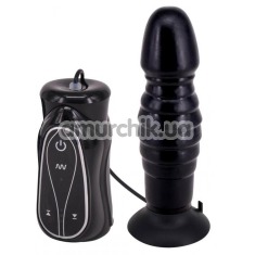 Анальна пробка з вібрацією Pleasure Thrust Vibrating Butt Plug, чорна - Фото №1