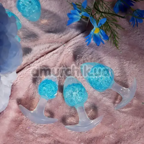 Анальна пробка Liebe Seele Crystal Icecream-Shaped Anal Plug Medium, блакитна