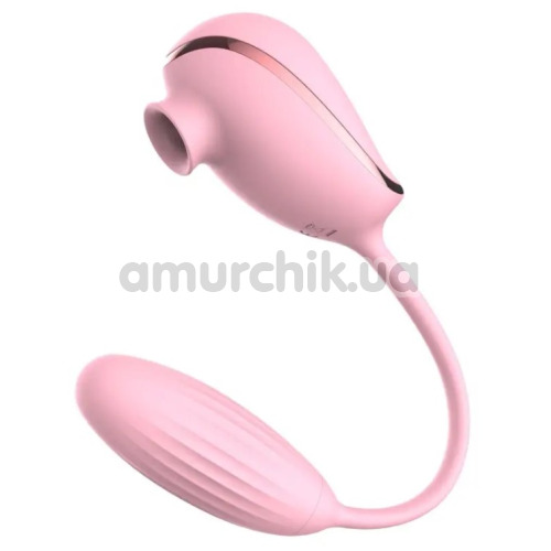 Симулятор орального секса для женщин с виброяйцом Boss Series Leiothrix, розовый