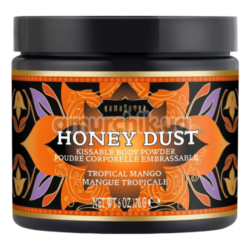 Съедобная пудра для тела Honey Dust Kissable Body Powder Tropical Mango - манго, 170 грамм - Фото №1