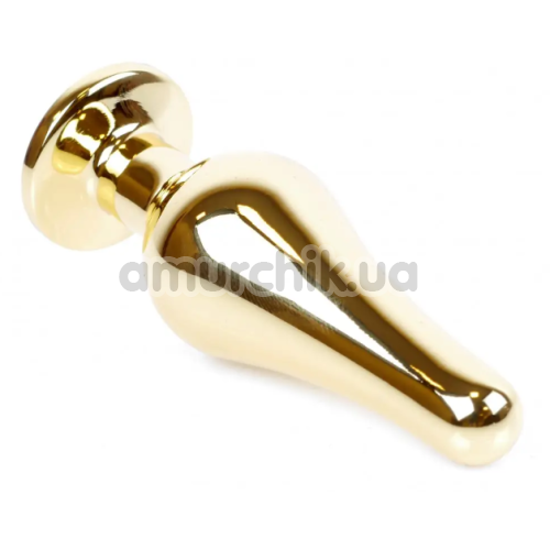 Анальная пробка с прозрачным кристаллом Boss Series Exclusivity Jewellery Gold Plug, золотая