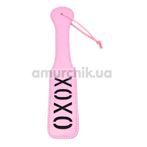 Шлепалка овальная DS Fetish Paddle XOXО, розовая  - Фото №1