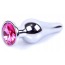 Анальная пробка с розовым кристаллом Exclusivity Jewellery Silver Plug, серебряная - Фото №1
