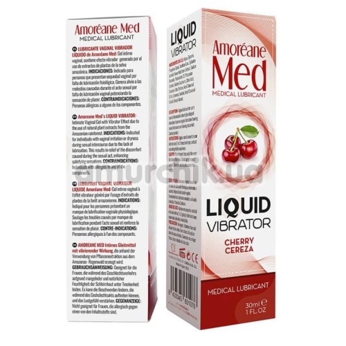 Лубрикант з ефектом вібрації Amoreane Med Liquid Vibrator Cherry - вишня, 30 мл