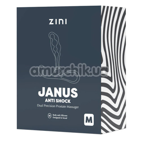 Масажер простати Zini Janus Anti-Shock Medium, чорний