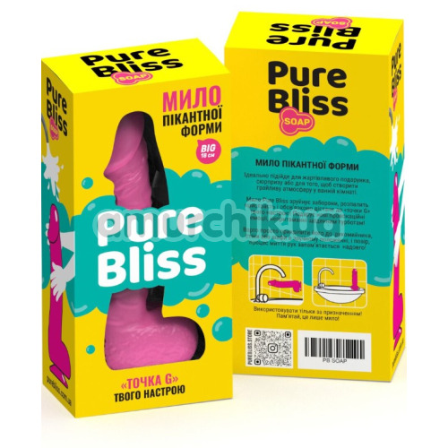 Мило у вигляді пеніса з присоскою Pure Bliss Big, рожеве