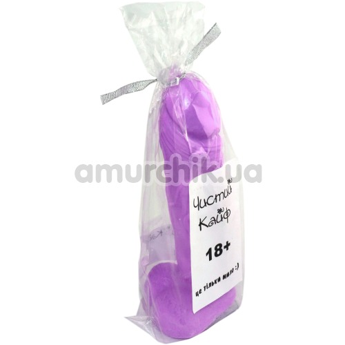 Мыло в виде пениса с присоской Чистий Кайф L, фиолетовое